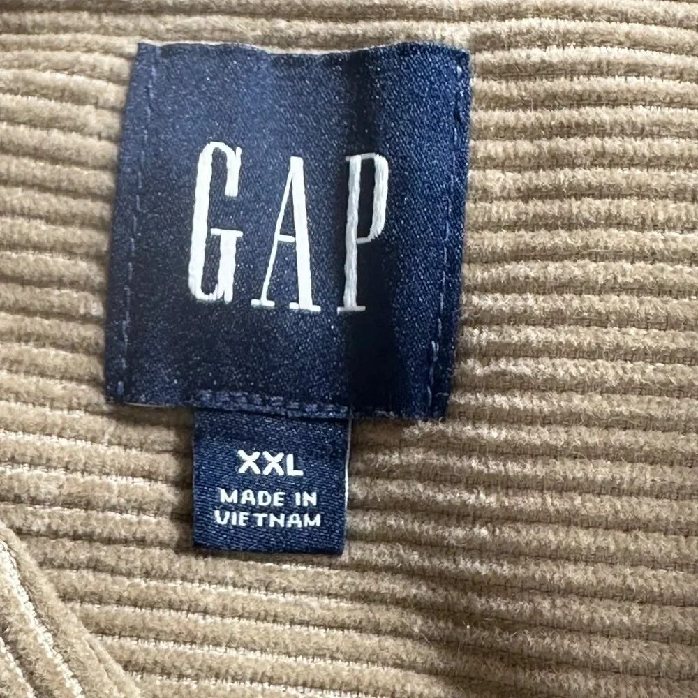 Gap Mens Corduroy Shirt Shacket Chinchilla Size XXL Preppy Academia 100% Cotton - Picture 5 of 8